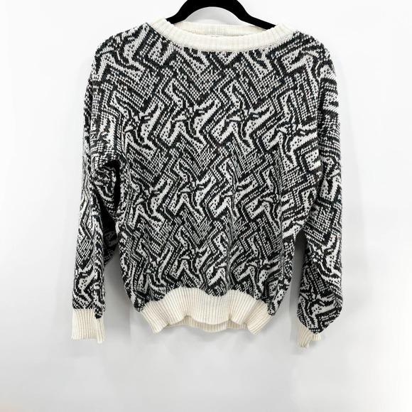Vintage Kennington‎ Made in Italy Crewneck Grandpa Sweater Abstract Knit Size S - Picture 1 of 7
